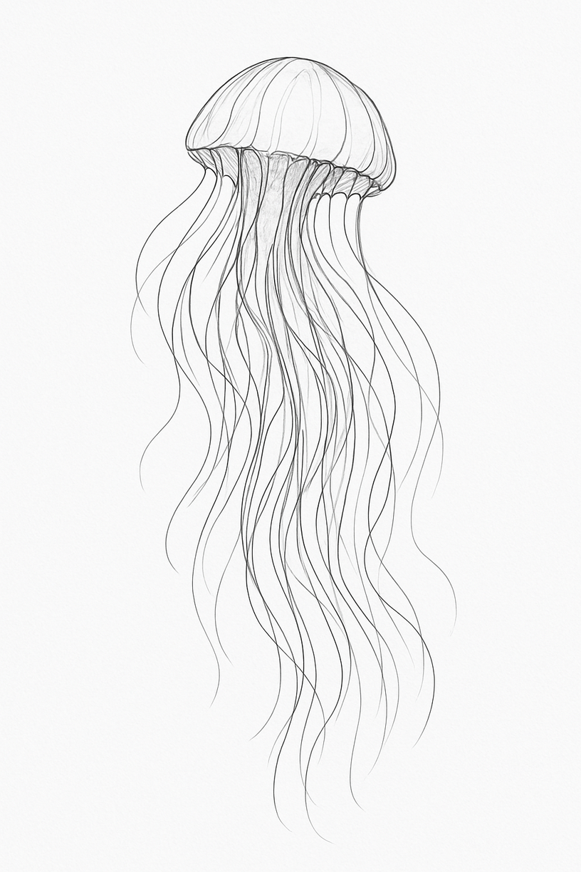 Jellyfish Fineline Tattoo(Manus Ai) 0FRk9aTvnh4XeAO6iMjmBod9MpZYug tattoo design